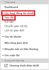 Nạp tiền vào tài khoản