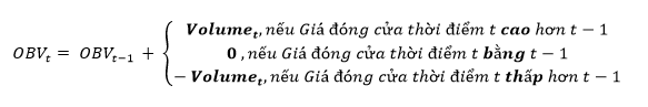 Công thức tính chỉ báo khối lượng giao dịch OBV