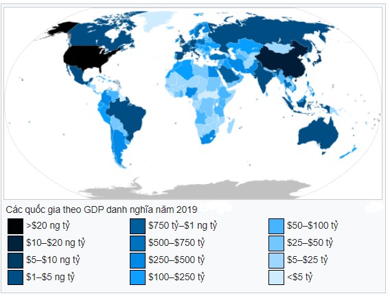 GDP các nước trên thế giới qua các năm