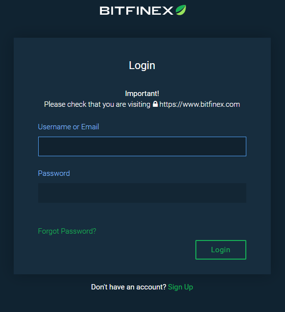 bitfinex-login