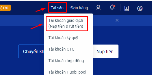 Hướng dẫn nạp/rút tiền trên sàn Huobi (Huobi Global) chi tiết