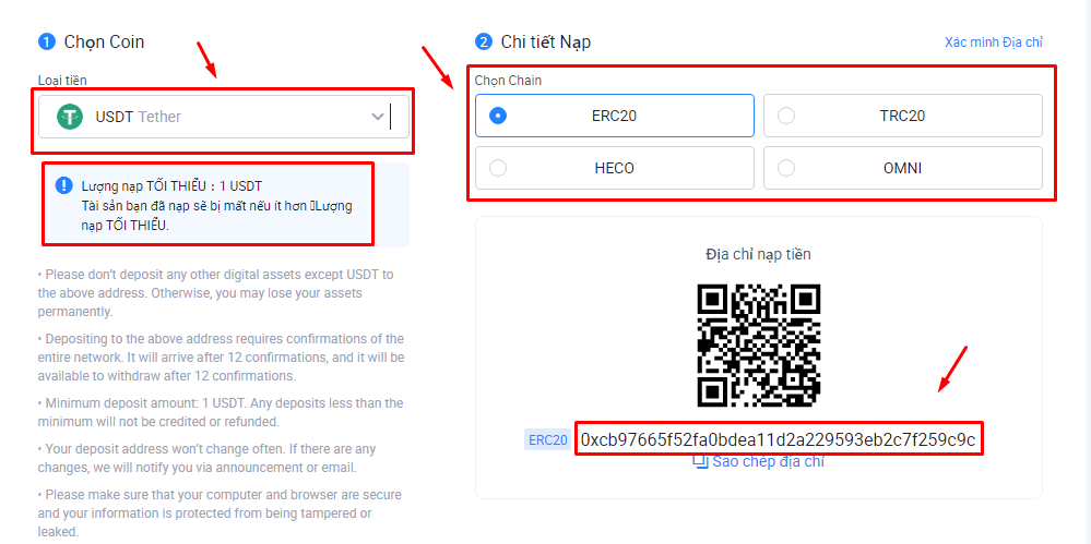 Hướng dẫn nạp/rút tiền trên sàn Huobi (Huobi Global) chi tiết - Bước 4