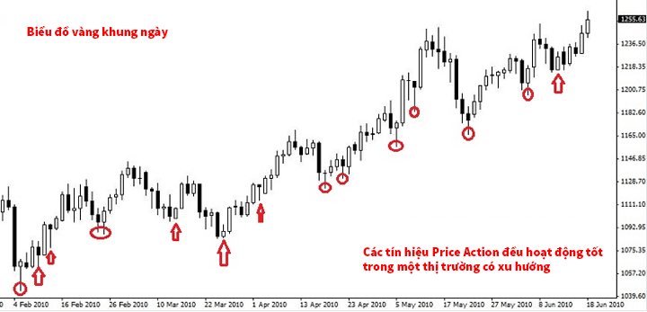 chiến lược giao dịch vàng với Price Action