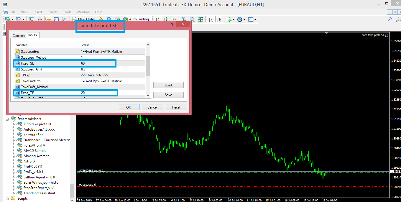 EA tự đặt Take Profit và Stop Loss cơ bản: Auto Takeprofit- Stoploss