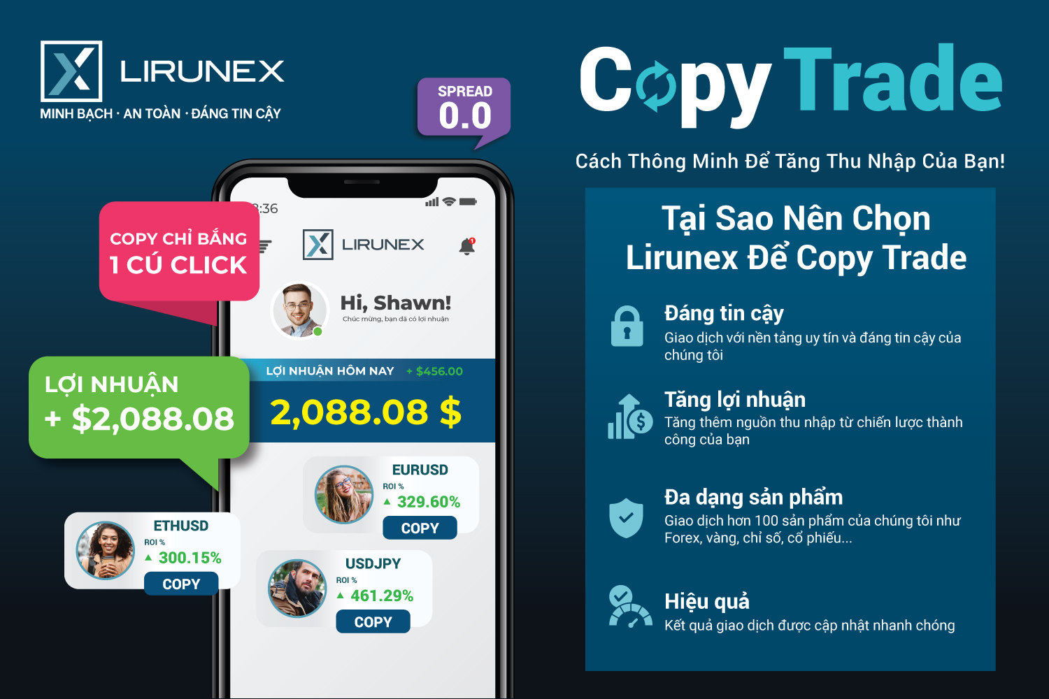 Hệ thống Copy Trade trên sàn Lirunex