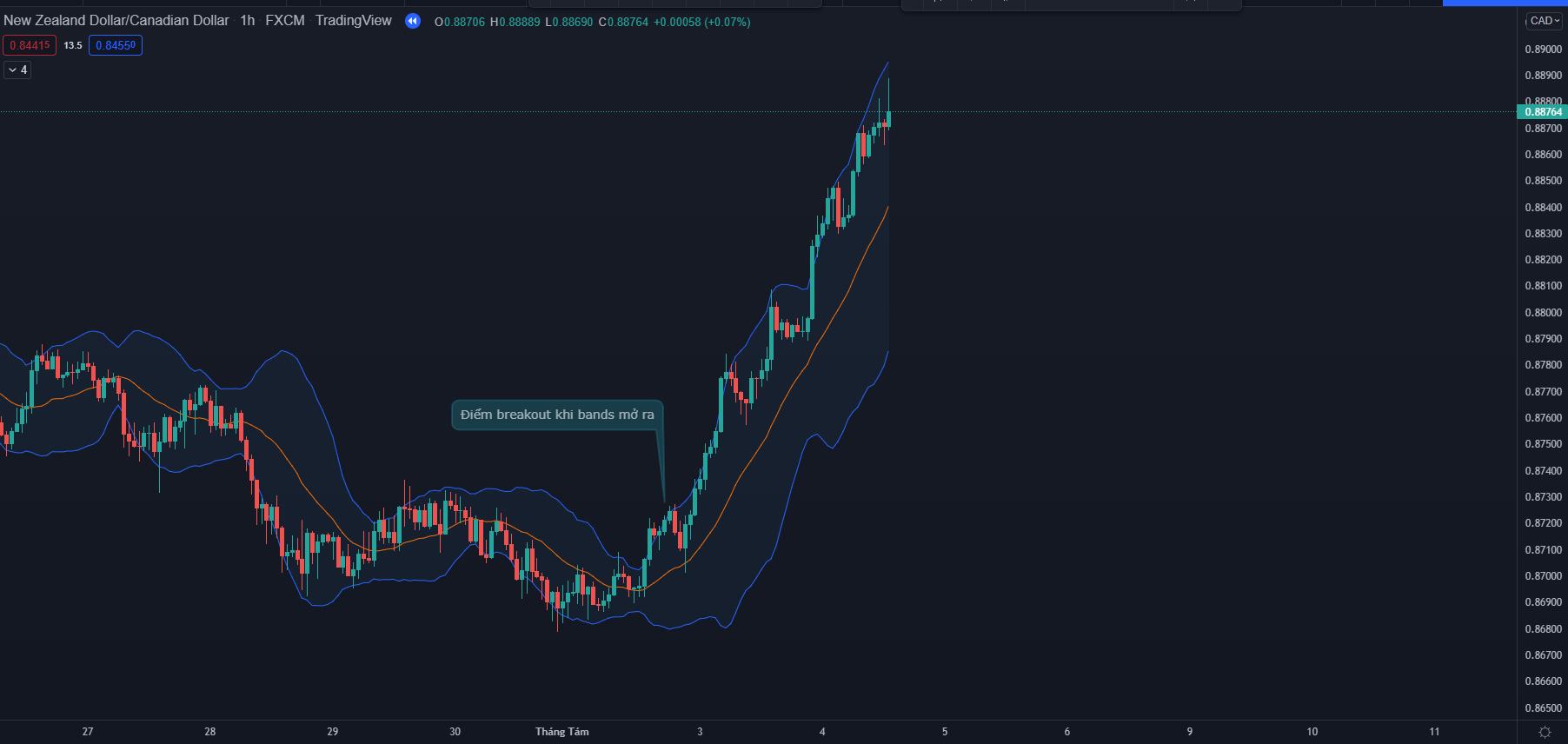 fibonacci & bollinger bands