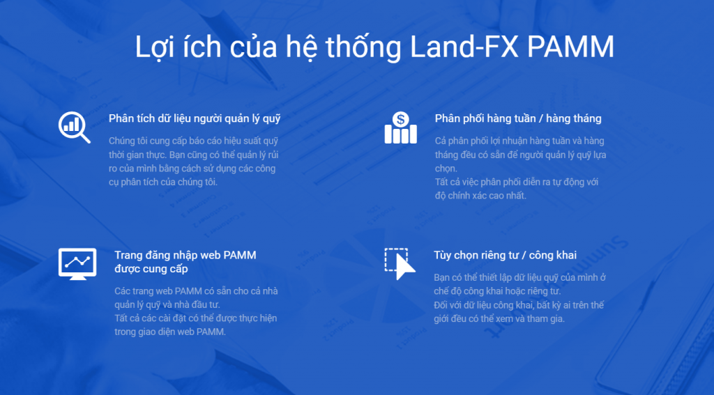 Lợi icshcuar hệ thống land-fx PAMM