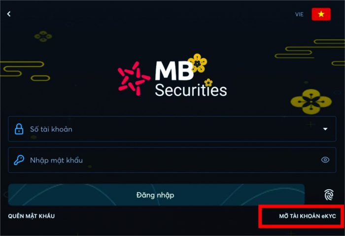 Bước 1 trong cách mở tài khoản chứng khoán MBS
