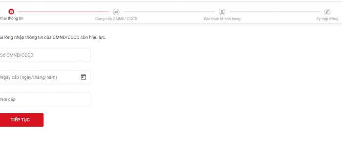 Nhập thông tin của CMND/CCCD