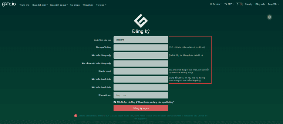 hướng dẫn đăng ký sàn gate.io