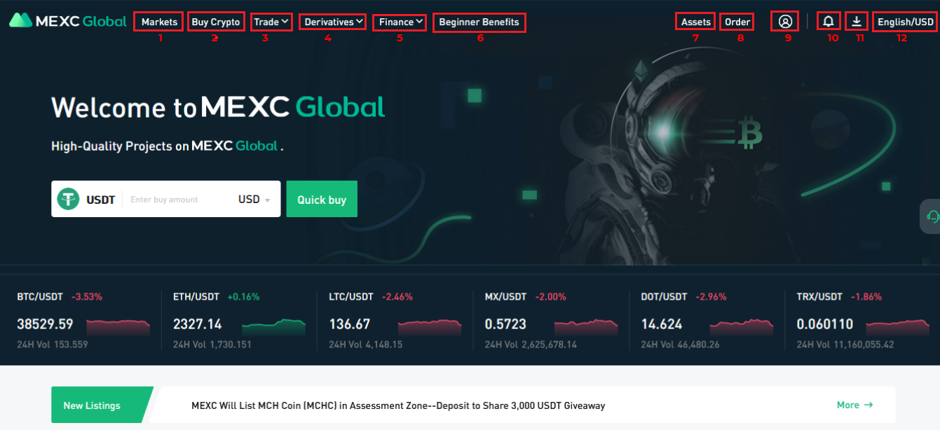Giao diện và 12 tính năng chính của sàn MEXC