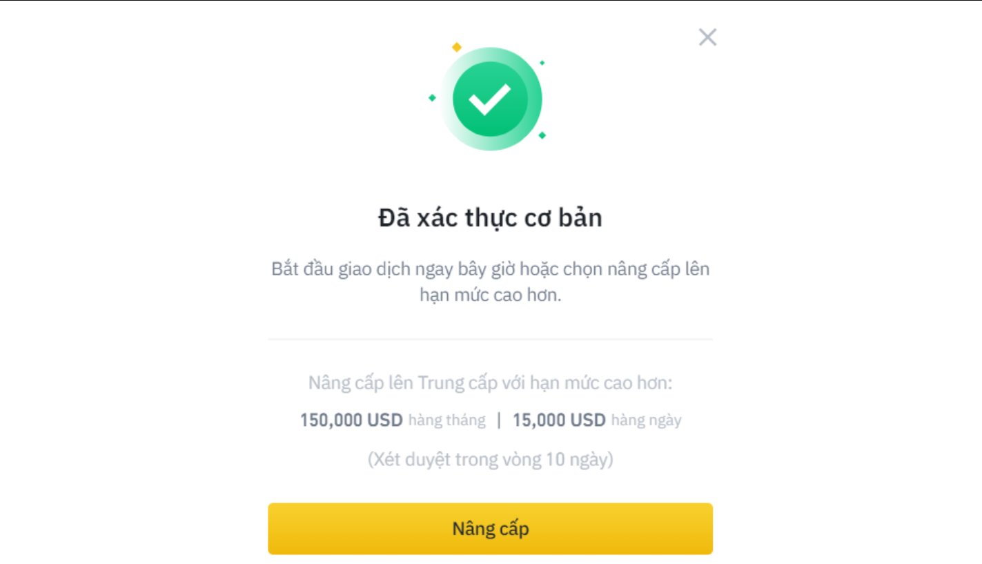 Điền các thông tin cơ bản trên Binance 