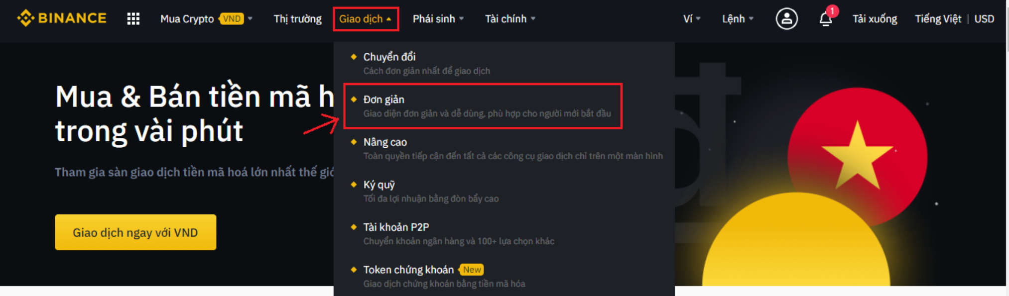 Mua bán trên Binance 