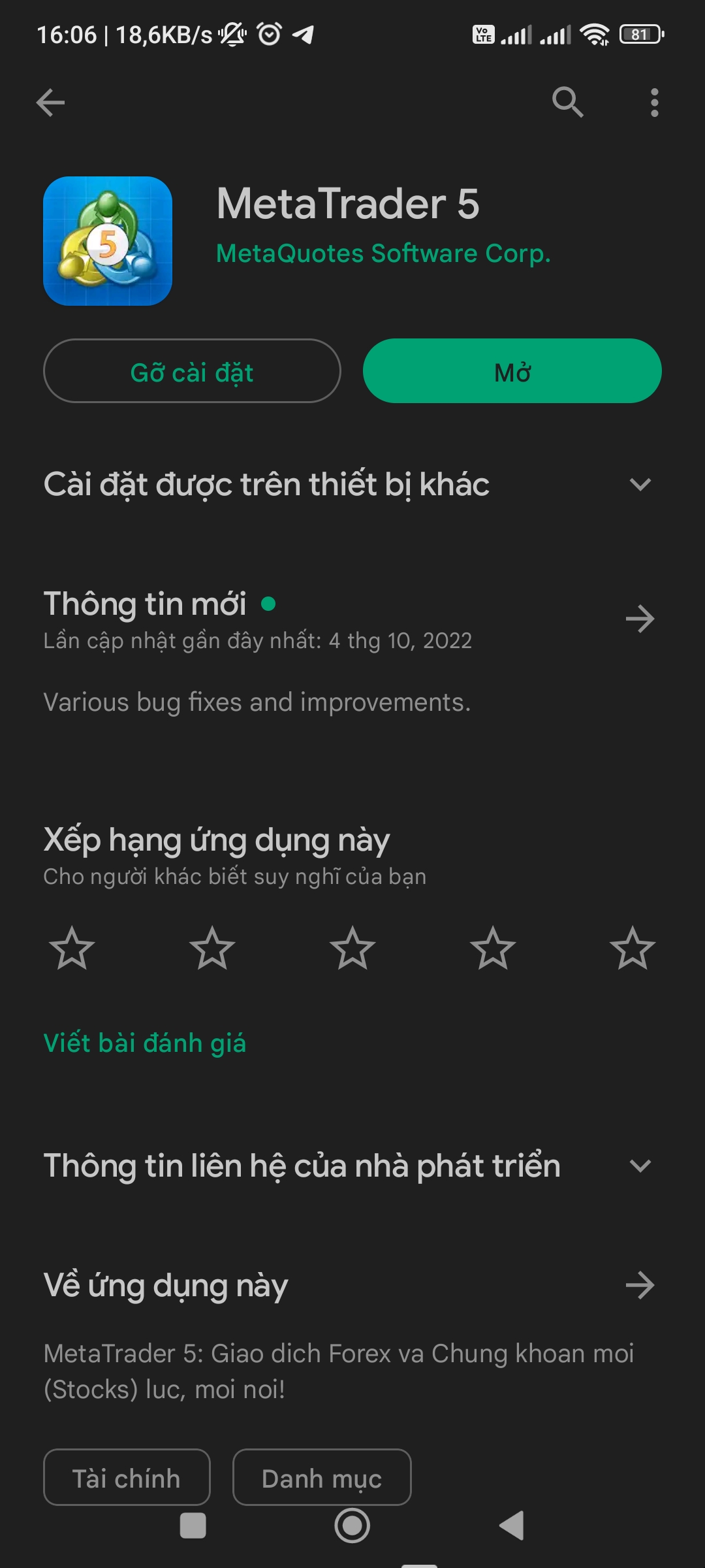 Tải MT5 trên Android