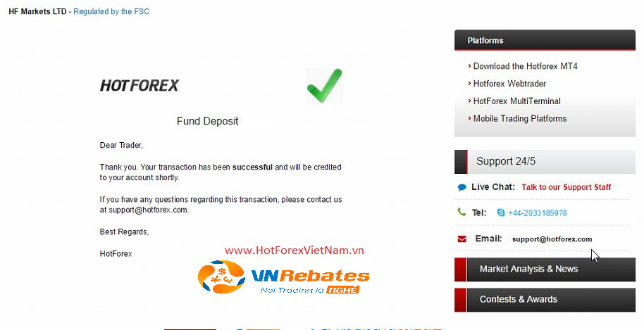 Hướng dẫn nạp, rút tiền tại HotForex 