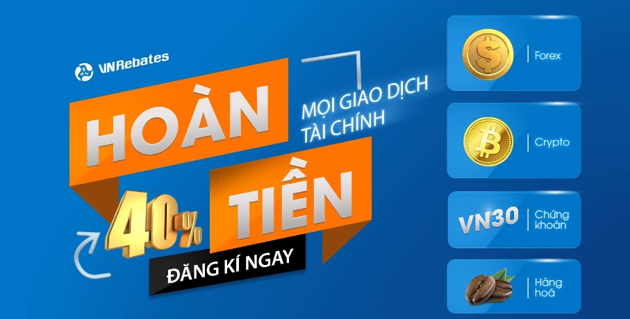 Chương trình hoàn tiền lên đến 40% của VnRebates khi liên kết tài khoản Tickmill