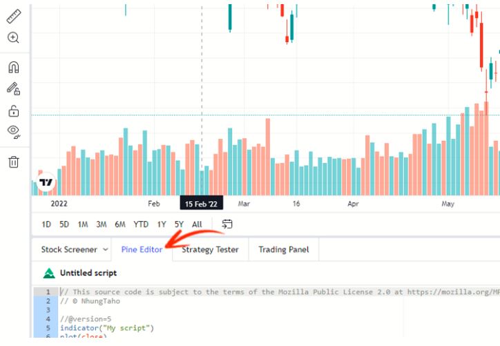 Cách sử dụng Pine Script trên TradingView - Bước 2