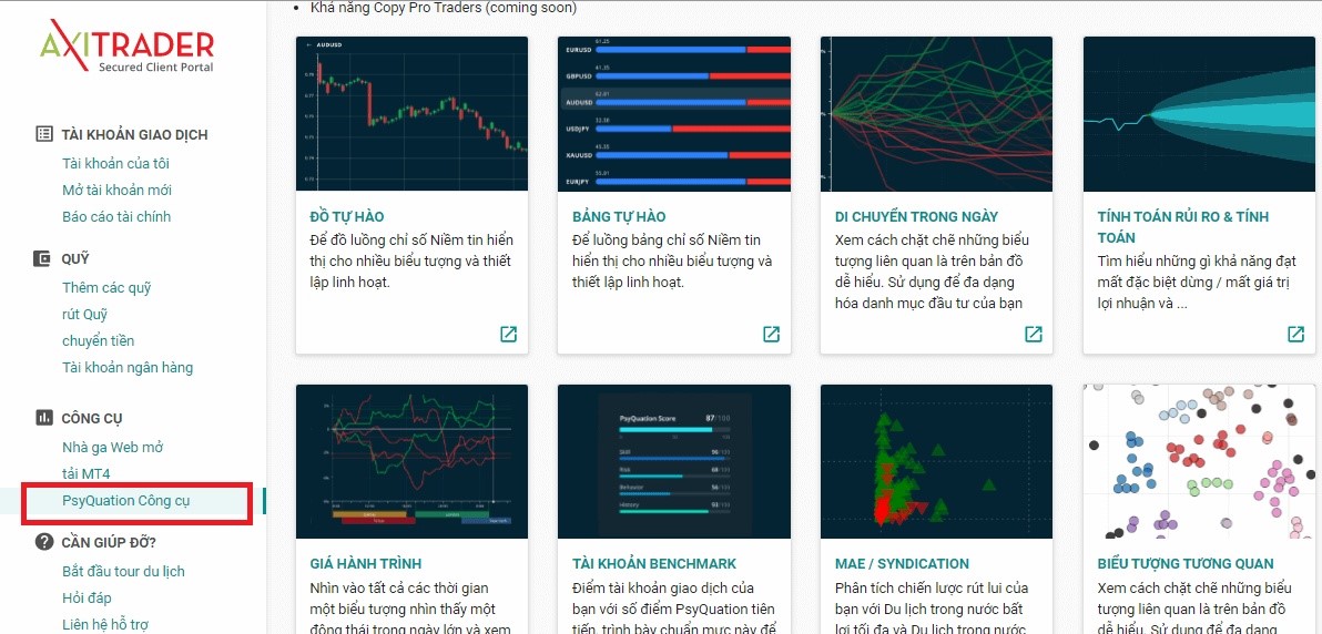 Nền tảng PsyQuation của Sàn Axitrader