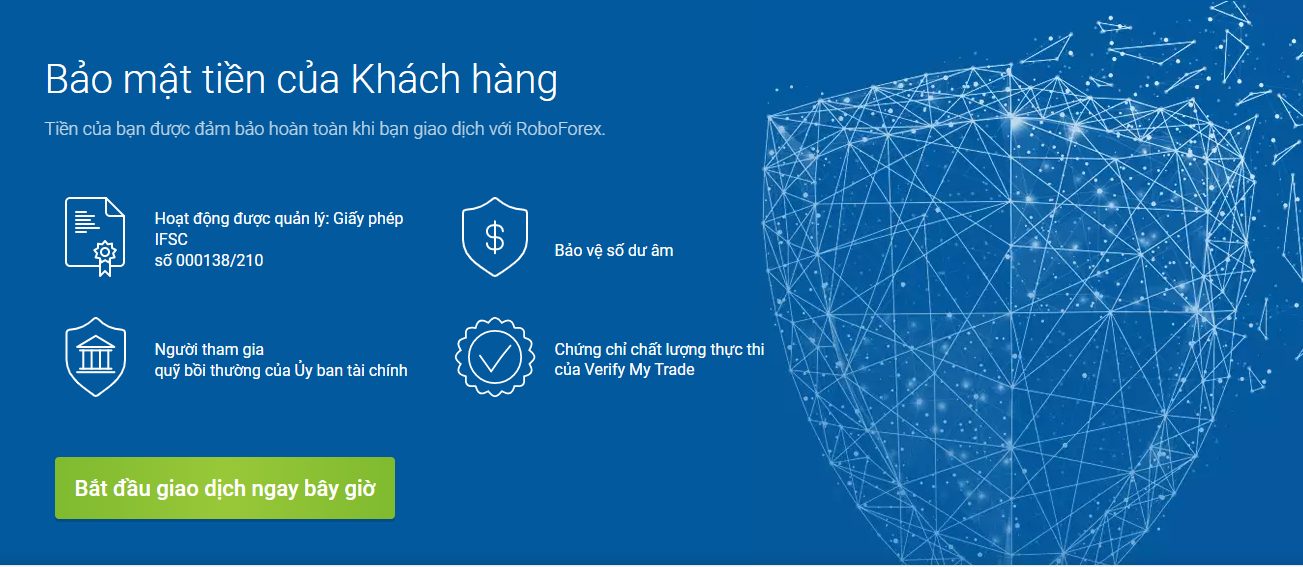 Bảo mật tiền của khách hàng trên sàn RoboForex 