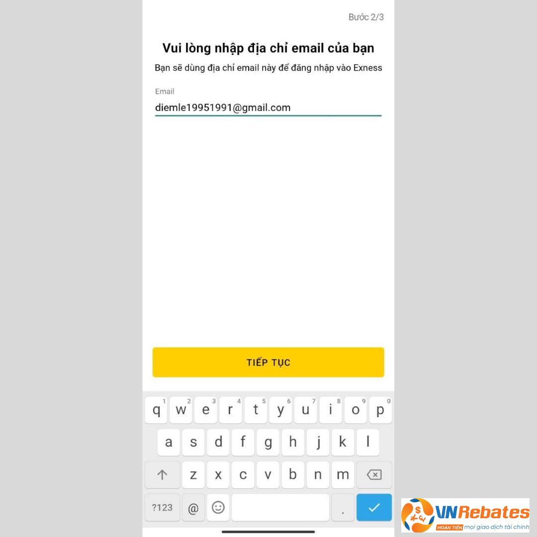 Nhập Email bạn đang sử dụng