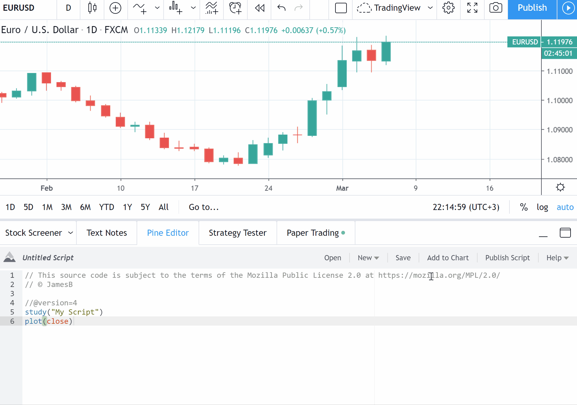 Pine script trên nền tảng Trading View