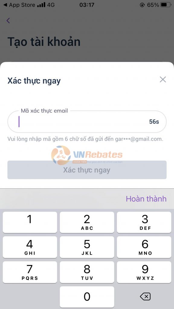 Hãy kiểm tra email để nhận mã xác thực