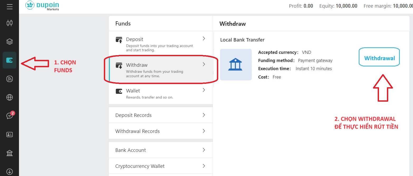 nạp rút tiền sàn dupoin